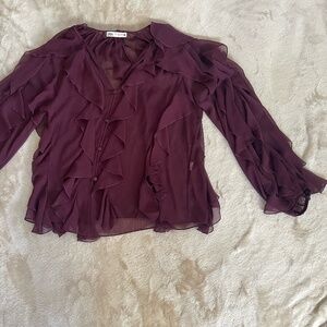 Zara Flutter Blouse. Size M